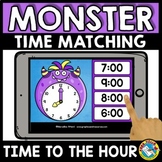 MONSTER TELLING TIME TO THE HOUR MATCHING GAME ACTIVITY KI