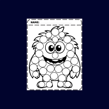 MONSTERS Dot Markers Coloring Pages Sheets - Fun September October ...