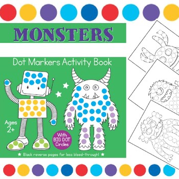 Preview of MONSTERS Dot Markers Coloring Pages Sheets - Fun September October Activities