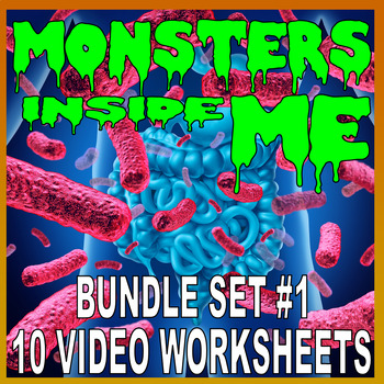 Preview of MONSTERS INSIDE ME: BUNDLE 1 (Biology / Health / Science video sheets / Sub)