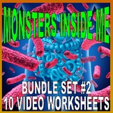 MONSTERS INSIDE ME : BUNDLE SET #2 (biology video workshee