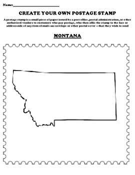 montana postage stamp worksheet own create subject