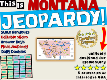 Preview of MONTANA STATE JEOPARDY GAME! handouts, answer keys, interactive game board