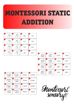 Preview of MONTESSORI ADDITION BUNDLE equation cards with control - 180 cards