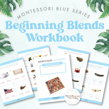 Preview of MONTESSORI BLUE SERIES Workbook | Beginning Consonant Blends