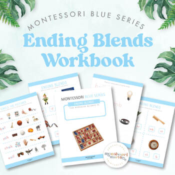 Preview of MONTESSORI BLUE SERIES Workbook | Ending Consonant Blends
