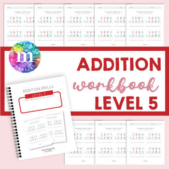 Preview of MONTESSORI MATH, Level 5 Addition Drills Four-Digit Dynamic Addition