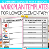 Montessori Work Plan Templates One Sheet Elementary Workpl
