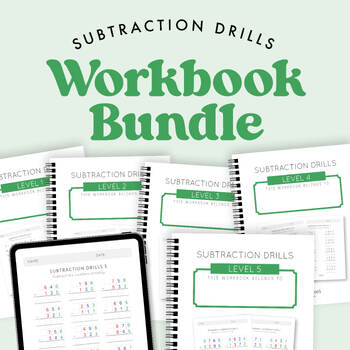 Preview of MONTESSORI SUBTRACTION DRILLS Workbook Bundle