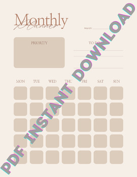 Preview of MONTHLY PLANNER