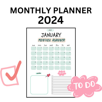 Preview of MONTHLY PLANNER 2024