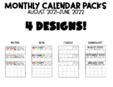 2021-2022 MONTLY PLANNERS - 4 DESIGNS!