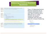 MOODLE Questions: Balancing Chemical Reactions (Distance L
