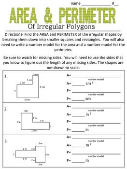 MORE Area and Perimeter of Irregular Polygons (made of squares/rectangles)