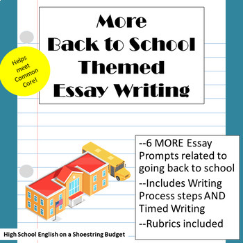 Preview of MORE Back to School Theme Essay Writing, w Rubrics & Printables
