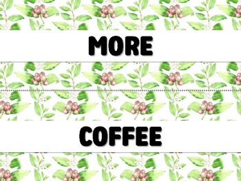 Preview of MORE COFFEE PLEASE! Coffee Bulletin Board Decor Kit
