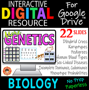 Preview of MORE GENETICS  ~Biology~ Interactive Digital Resource for Google Drive~ Heredity