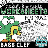 MORE Music Color by Code - Music Coloring - Bass Clef {St.