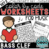 MORE Music Color by Code - Music Coloring - Bass Clef {Val