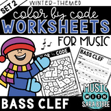 MORE Music Color by Code - Music Coloring - Bass Clef {Win
