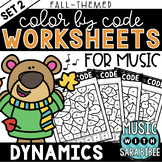 MORE Music Color by Code - Music Coloring - Dynamics {Fall