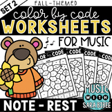 MORE Music Color by Code- Music Coloring - Note/Rest {Fall