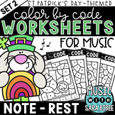 MORE Music Color by Code - Music Coloring -Notes/Rests {St