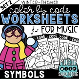 MORE Music Color by Code - Music Coloring - Symbols {Winte