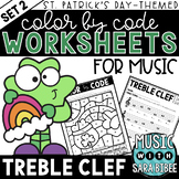 MORE Music Color by Code -Music Coloring - Treble Clef {St