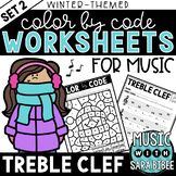 MORE Music Color by Code - Music Coloring - Treble Clef {W