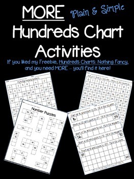 Preview of MORE Plain & Simple Hundreds Chart Activities