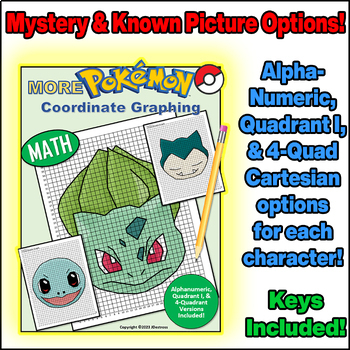 Preview of MORE Pokémon Day Coordinate Graph Mystery Pictures! Ordered Pairs Pokemon!