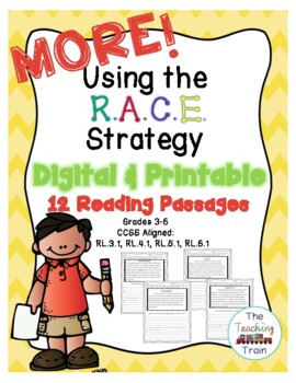Preview of MORE! Using the RACE Strategy: Reading Passages-DIGITAL & PRINTABLE