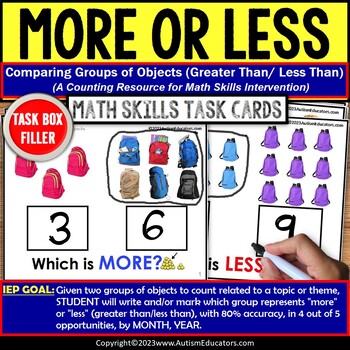 Digital Task Boxes: More Than, Less Than, Equal To - Reaching