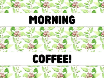 Preview of MORNING COFFEE! Coffee Bulletin Board Decor Kit