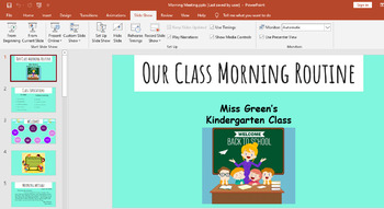 Preview of MORNING MEETING POWERPOINT DISTANCE LEARNING