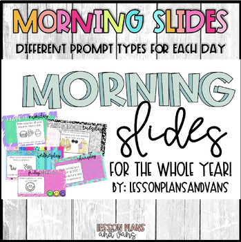 Preview of MORNING MEETING PROMPTS for the whole year. Paperless/slides!