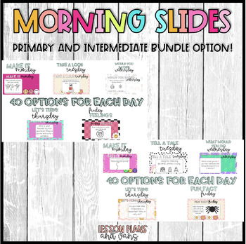Preview of MORNING SLIDES FOR PRIMARY AND INTERMEDIATE BUNDLE! PAPERLESS!!