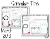 MORNING WORK Calendar Time Worksheets - March - Common Core
