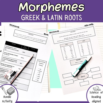 Preview of MORPHEMES BUNDLE - Greek & Latin Roots Morphology Activities 4th & 5th Grade