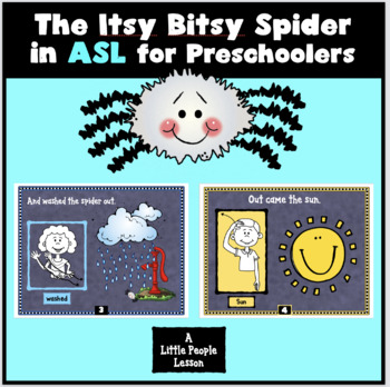 Preview of MOTHER GOOSE: The Itsy Bitsy Spider book in ASL, 4 style versions