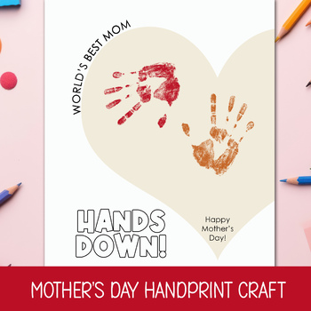 Preview of MOTHER'S DAY ART, HANDPRINT HEART, SEASONAL CRAFTS, TAKE HOME GIFTS FOR MOM