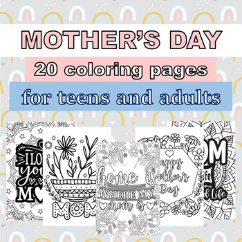 Preview of MOTHER'S DAY COLORING PAGES for adults | ESL English Culture activities