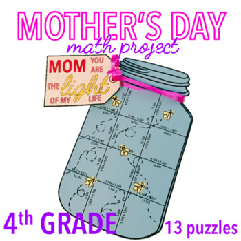 Preview of MOTHER'S DAY CRAFT - FIREFLY MATH PROJECT FOURTH GRADE