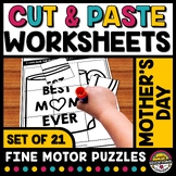 MOTHER'S DAY CRAFT MAY CUT & PASTE PUZZLE COLORING PAGE WO