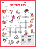 (3rd, 4th, 5th, 6th Grade) MOTHER'S DAY Crossword Puzzle W