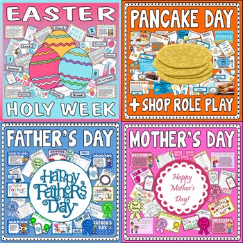 Preview of MOTHER'S DAY,  FATHER'S DAY, PANCAKE DAY, EASTER - CELEBRATIONS