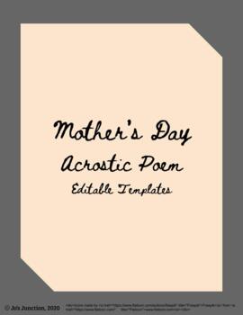 Preview of MOTHER'S DAY Google Slides Digital Acrostic Poems -  Distance Learning