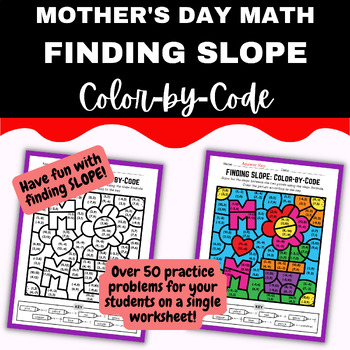 Preview of MOTHER'S DAY Math Color by Code: Finding Slope Between Two Points