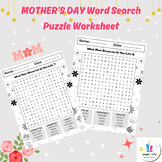 MOTHER'S DAY Word Search Puzzle Worksheet